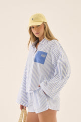 AJ Stripe Short Sky Blue