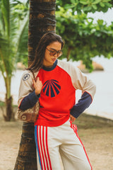 Races Waffle Sweatshirt Poppy Red