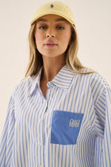 AJ Stripe Shirt Sky Blue