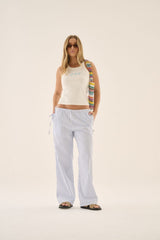 AJ Stripe Pant Sky Blue