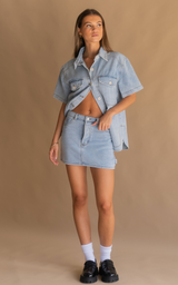 Summa Denim Skirt Washed Blue