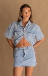 Summa Denim Skirt Washed Blue
