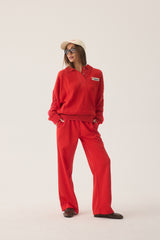 Tiva Waffle Sweatshirt Apple Red