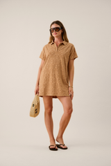 Cruise Terry Polo Dress Tan