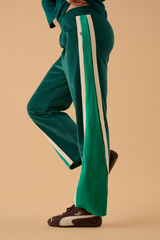 Velour Splice Trackpant Storm Green