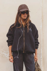 Sherpa Zip Through Jacket Noir