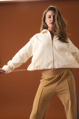 Sherpa Zip Through Jacket Coconut