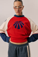 Races Waffle Sweatshirt Poppy Red