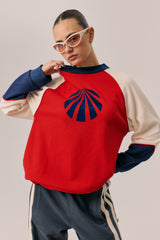 Races Waffle Sweatshirt Poppy Red