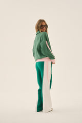 Waffle Splice Sweatshirt Sage Green