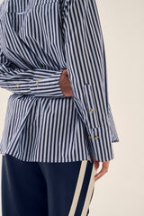 AJJA Shirt Navy Blue Stripe
