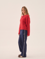 Aimes Shell Cardigan Deep Coral