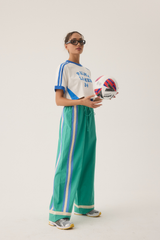 La Mer Stripe Pant Jade Green