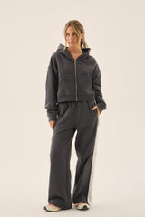 Zip Hoodie Washed Black