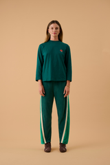 Velour Splice Trackpant Storm Green