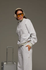 AJ Crest Turtleneck Sweatshirt Cloud