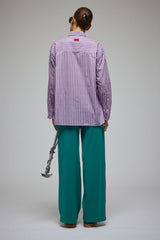 Bisous Stripe Shirt Violet