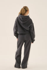 Zip Hoodie Washed Black