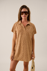 Cruise Terry Polo Dress Tan