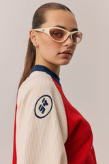 Races Waffle Sweatshirt Poppy Red