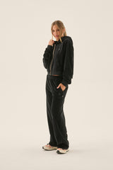 AJ Velour Hoodie Noir