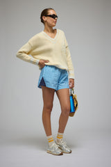 Libby Stripe Short Sky Blue Stripe