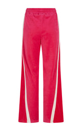 Velour Splice Trackpant Tango Red