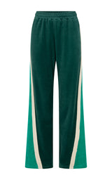 Velour Splice Trackpant Storm Green