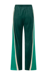 Velour Splice Trackpant Storm Green