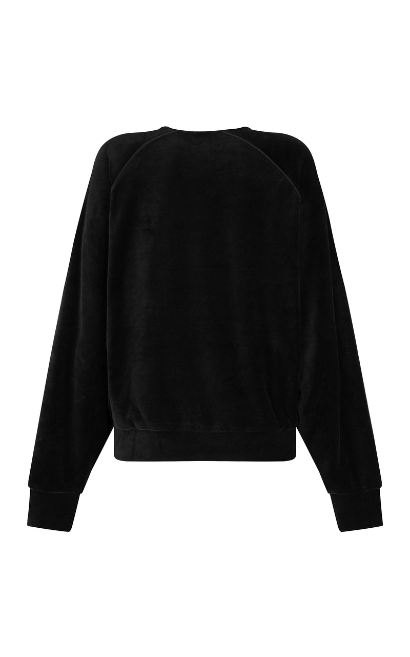 Velour Piping Sweatshirt Noir