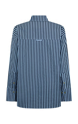 AJJA Shirt Navy Blue Stripe