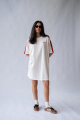 Racquet T-Shirt Dress Warm White