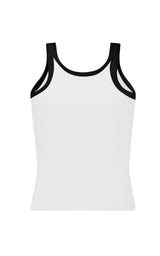 Monogram Contrast Tank Snow