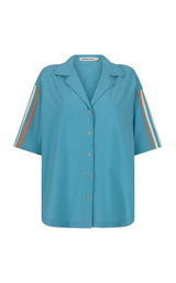 AJ Retro Stripe Shirt Sea Blue