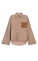 AJ Stripe Shirt Choc Stripe