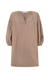 AJ Stripe Dress Chocolate