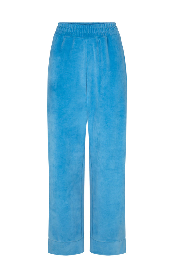 Velour Piping Pant Dusty Blue
