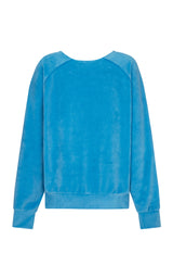 Velour Piping Sweatshirt Dusty Blue