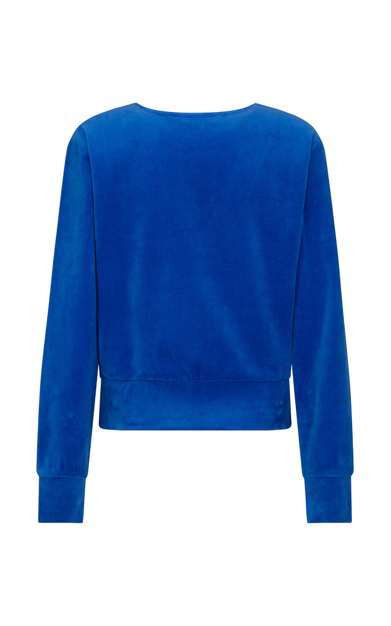 Velour Retro Sweater Alpine Blue