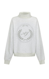 AJ Crest Turtleneck Sweatshirt Cloud