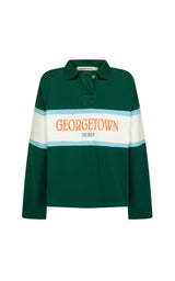 GT Rugby Long Sleeve Polo Shirt Forest