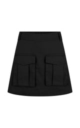 Lottie Drill Mini Skirt Noir