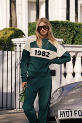 1982 Contrast Knit Sweater Forest