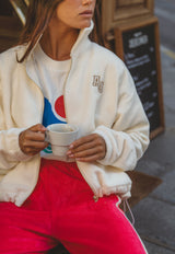 Sherpa Zip Through Jacket Coconut
