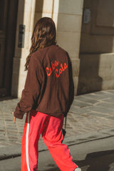 Velour Splice Trackpant Tango Red