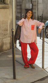 AJ Single Stripe Trackpant Tango Red