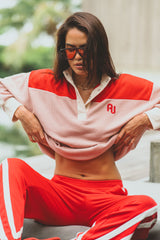 AJ Vintage Knit Sweatshirt Soft Blush