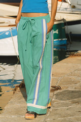 La Mer Stripe Pant Jade Green