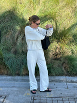 Snap Hem Trackpant Coconut