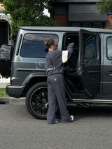 Snap Hem Trackpant Washed Black